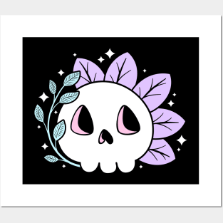 Leafy Skull (Pastels) Posters and Art